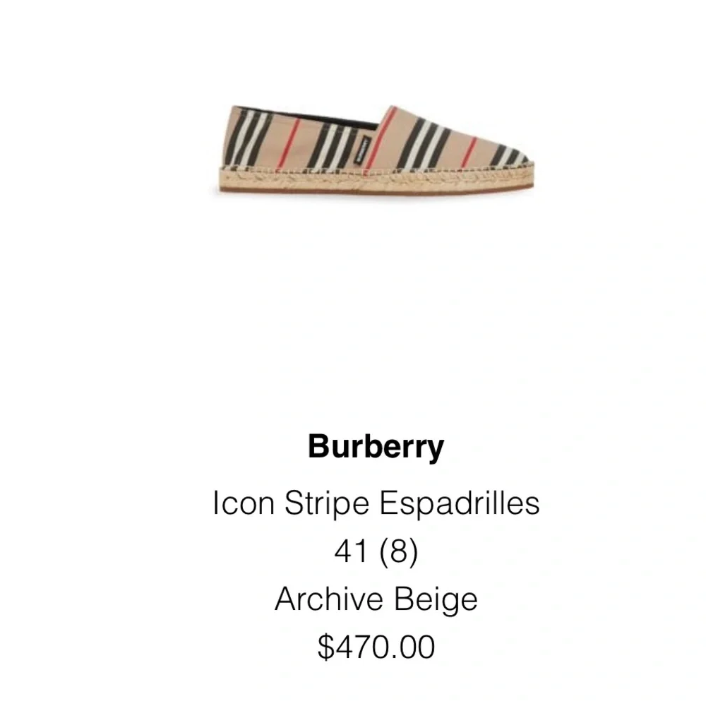 Burberry Icon Stripe Espadrilles flats sandals shoes 8 - Picture 2 of 5
